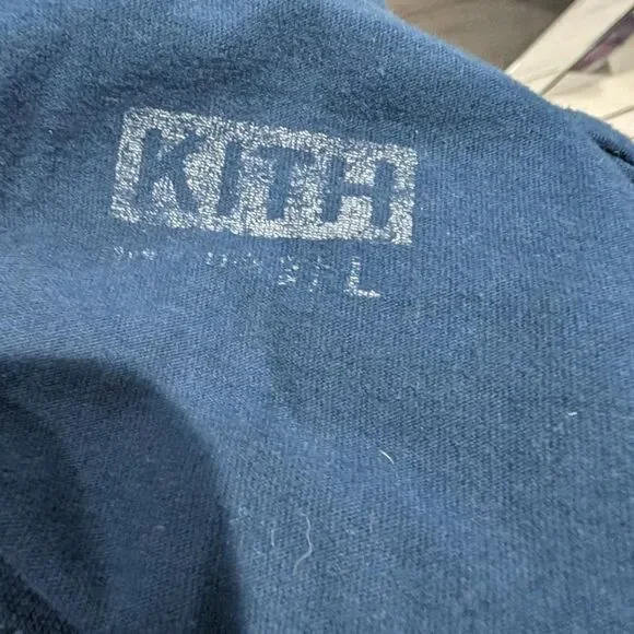 Kith Box Logo Tee (Navy/Red, Size L, 23x32)